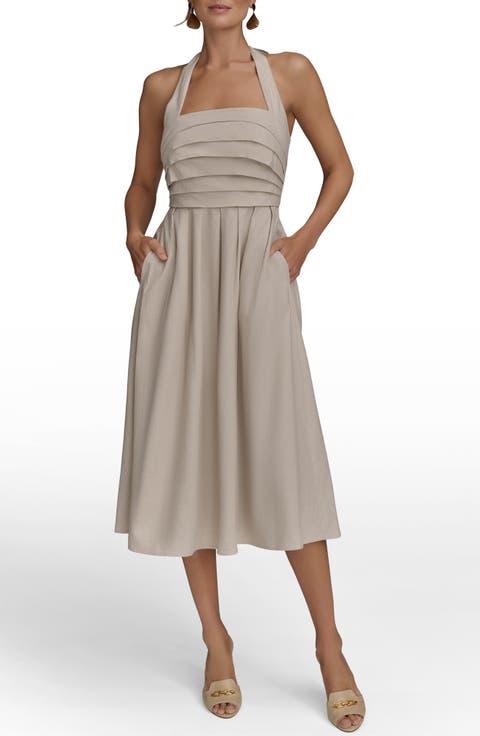 Pleated Halter Sundress