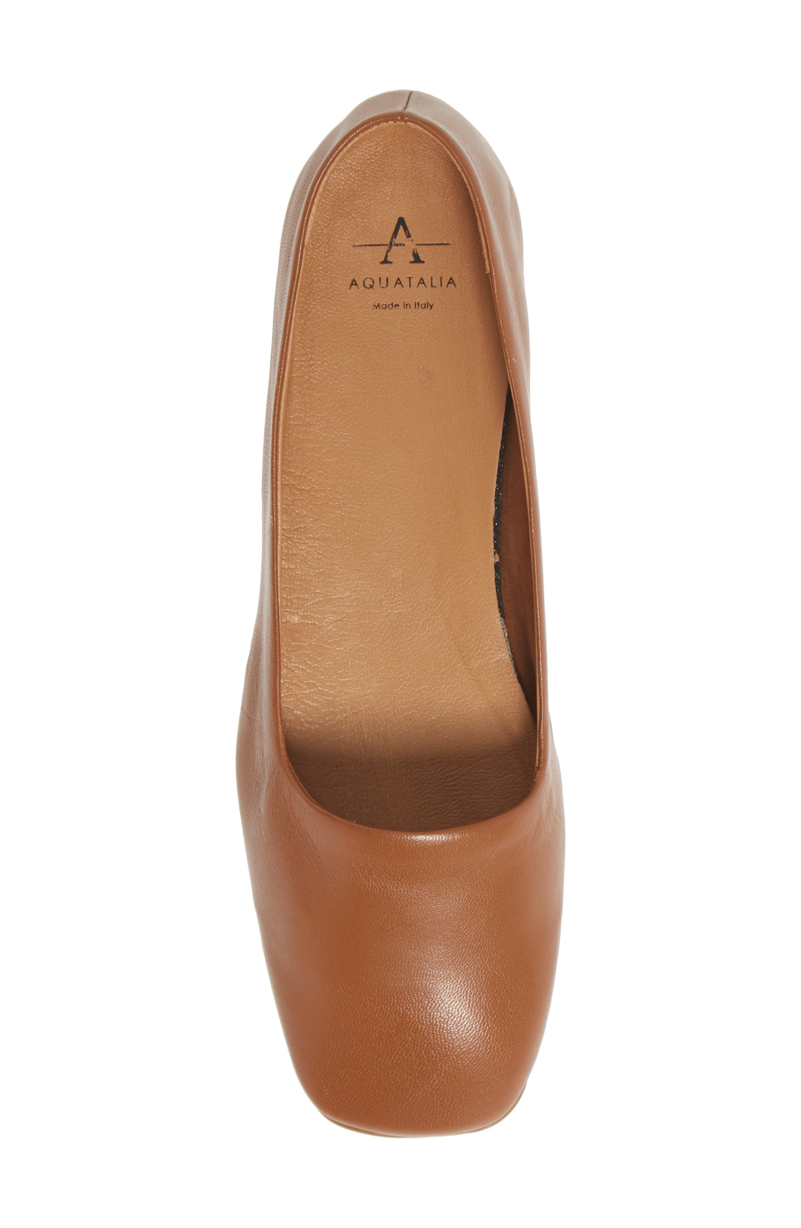 Rosy Weatherproof Square Toe Flat, Alternate, color, COGNAC