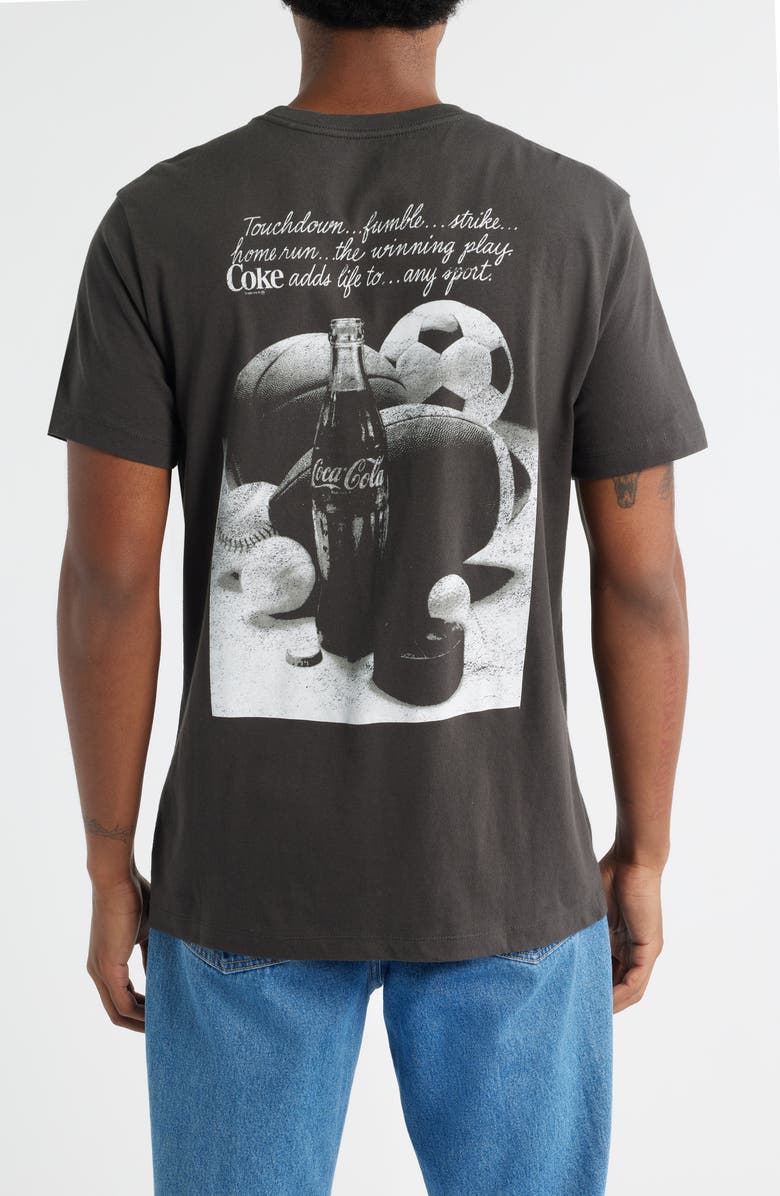 The Forecast Agency Coca Cola Sports Cotton Graphic T-Shirt, Alternate, color, Pirate Black