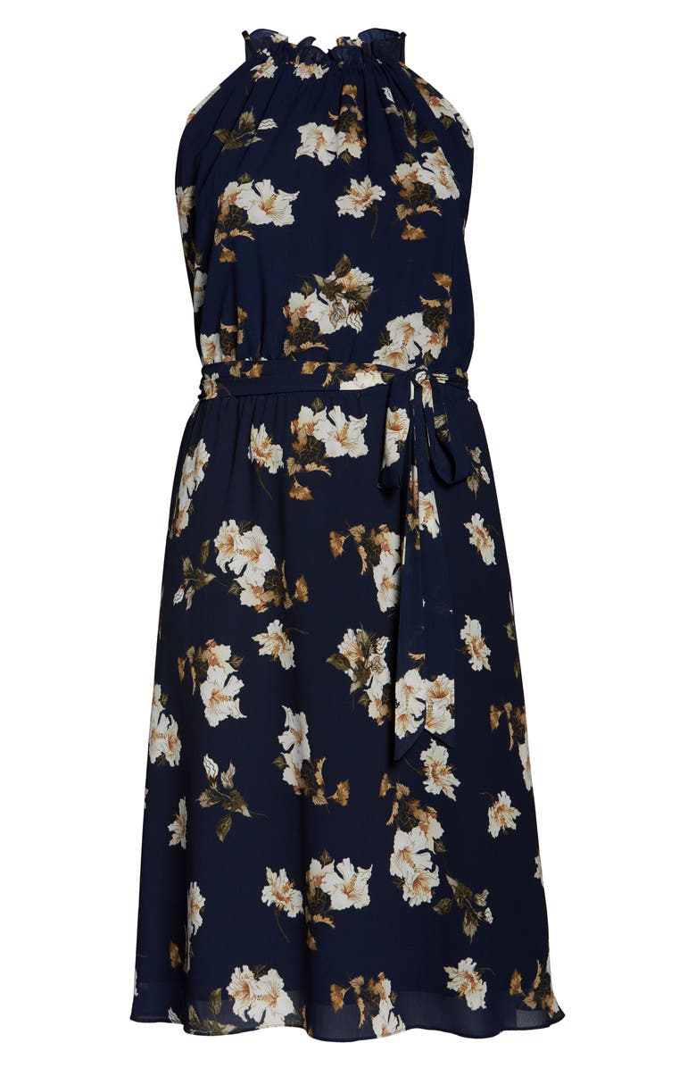 Rachel Roy Collection Cinch Floral Midi Dress, Alternate, color, 