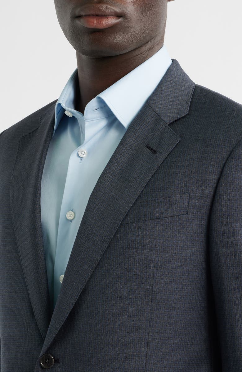 Emporio Armani G-Line Grey Microcheck Wool Suit, Alternate, color, Charcoal
