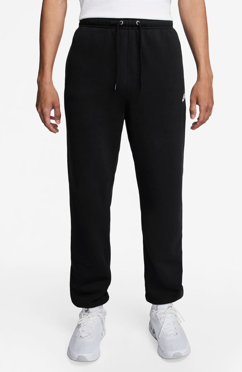 Nike Club Brushed Fleece Sweatpants, Main, color, Black/ White