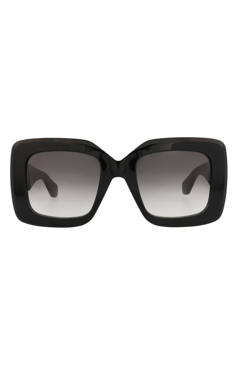 Alaïa 52mm Ombré Square Sunglasses, Main, color, Black Black Grey