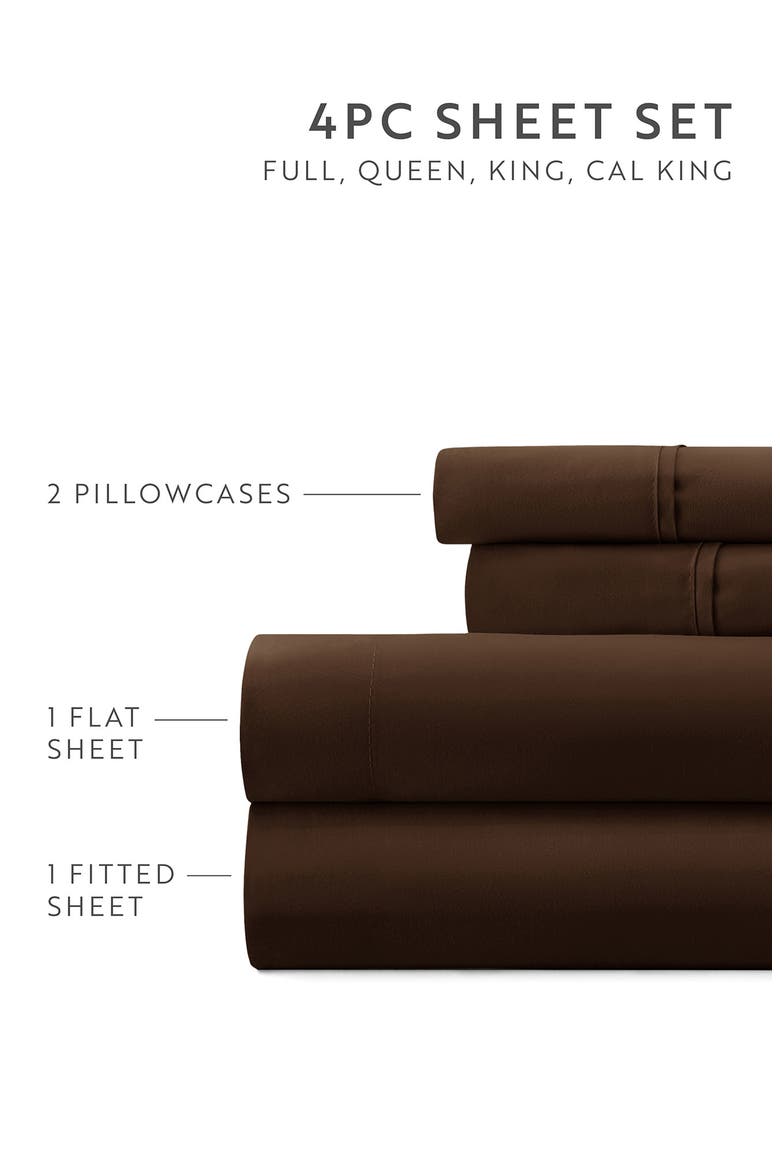 Premium Ultra Soft 4-Piece Bed Sheets Set, Alternate, color, CHOCOLATE