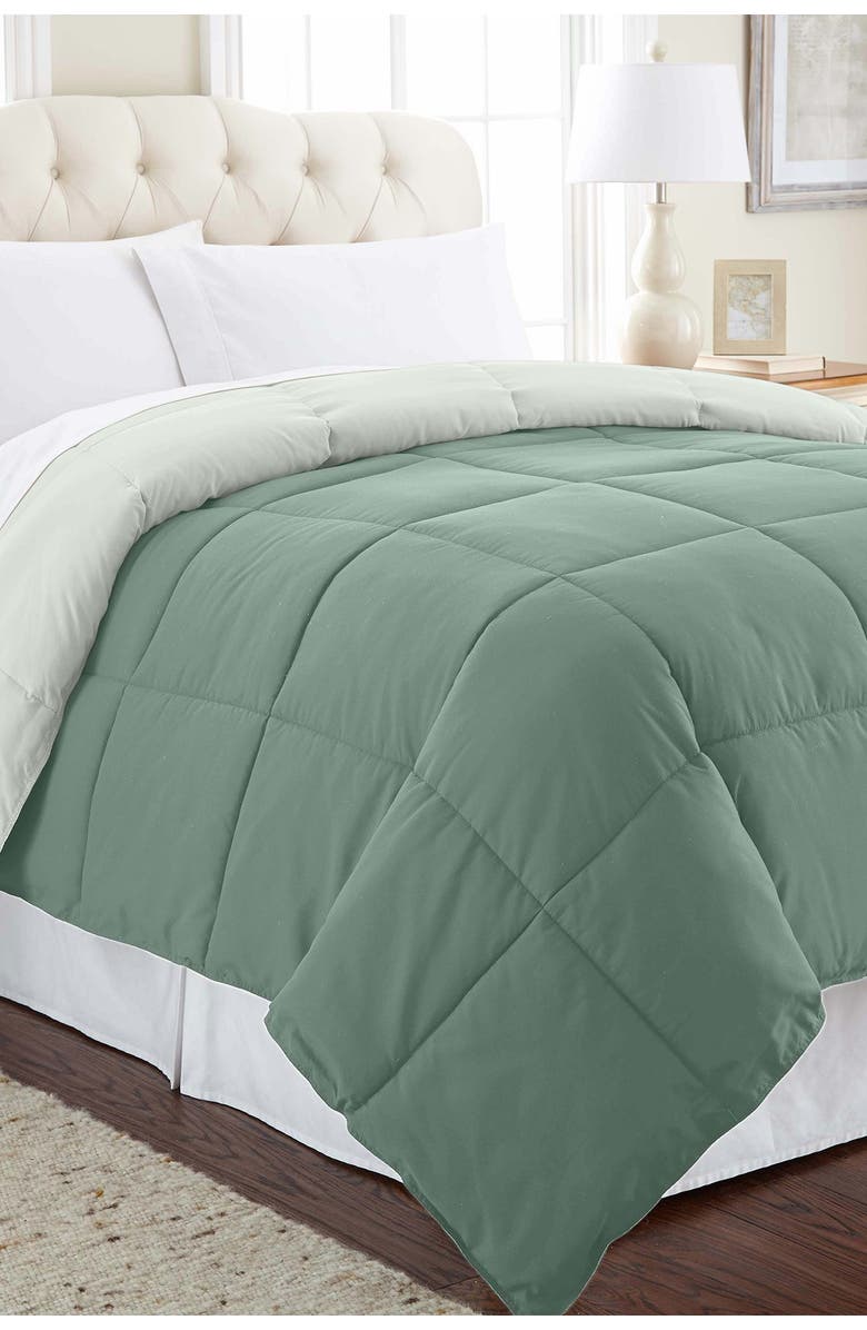 Modern Threads Down Alternative Reversible Comforter - Ivory/Sage - King, Main, color, 