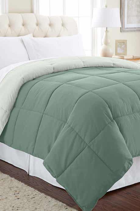 Modern Threads Down Alternative Reversible Comforter - Ivory/Sage - King