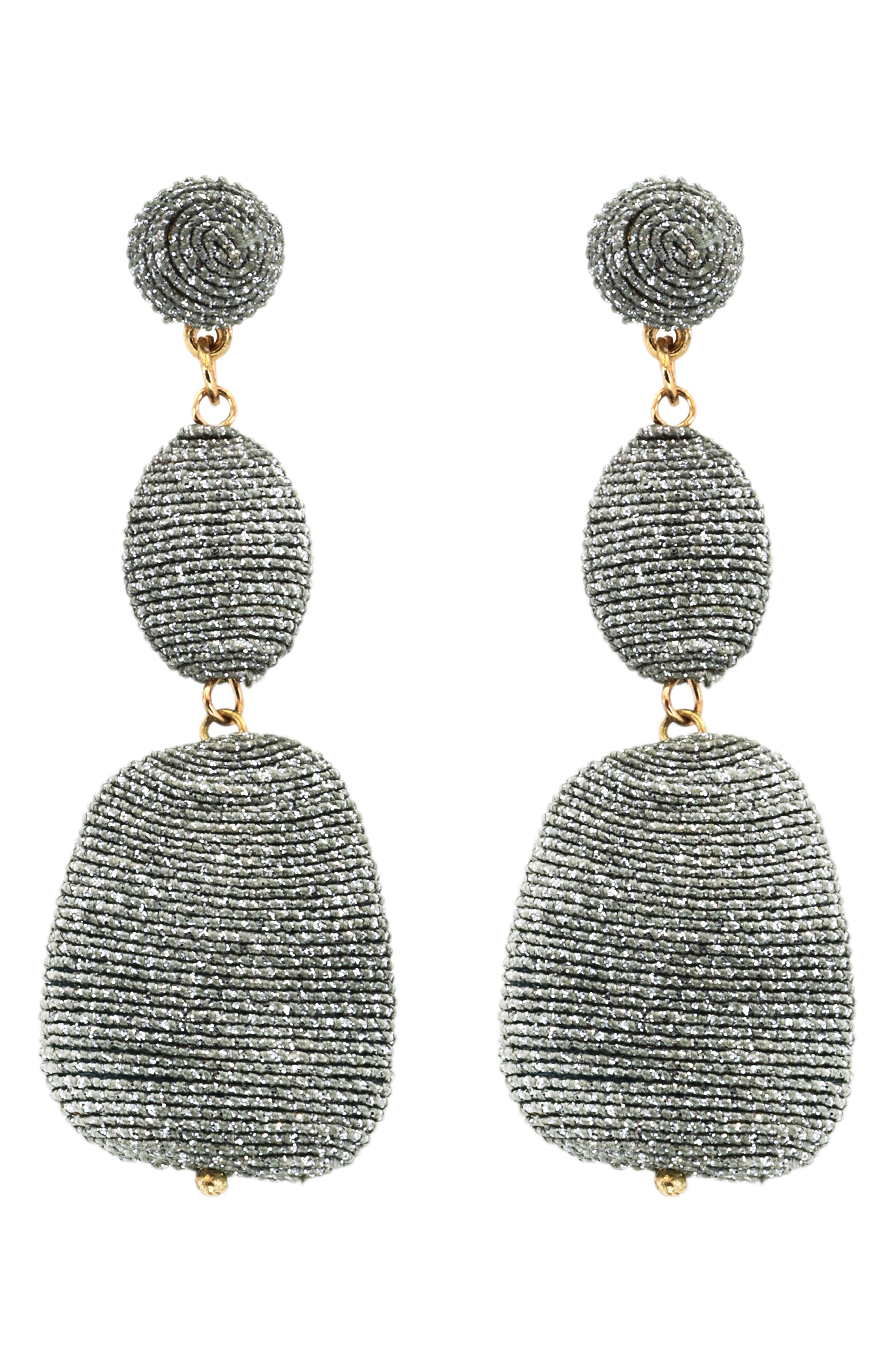 Metallic Thread Drop Earrings