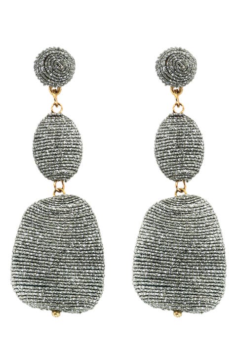 Metallic Thread Drop Earrings