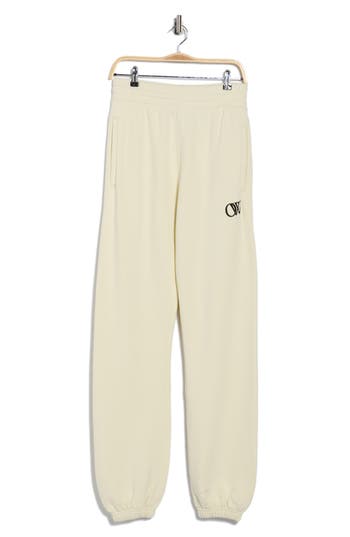 Off-white Flock Ow Cuff Sweatpants In Neutral