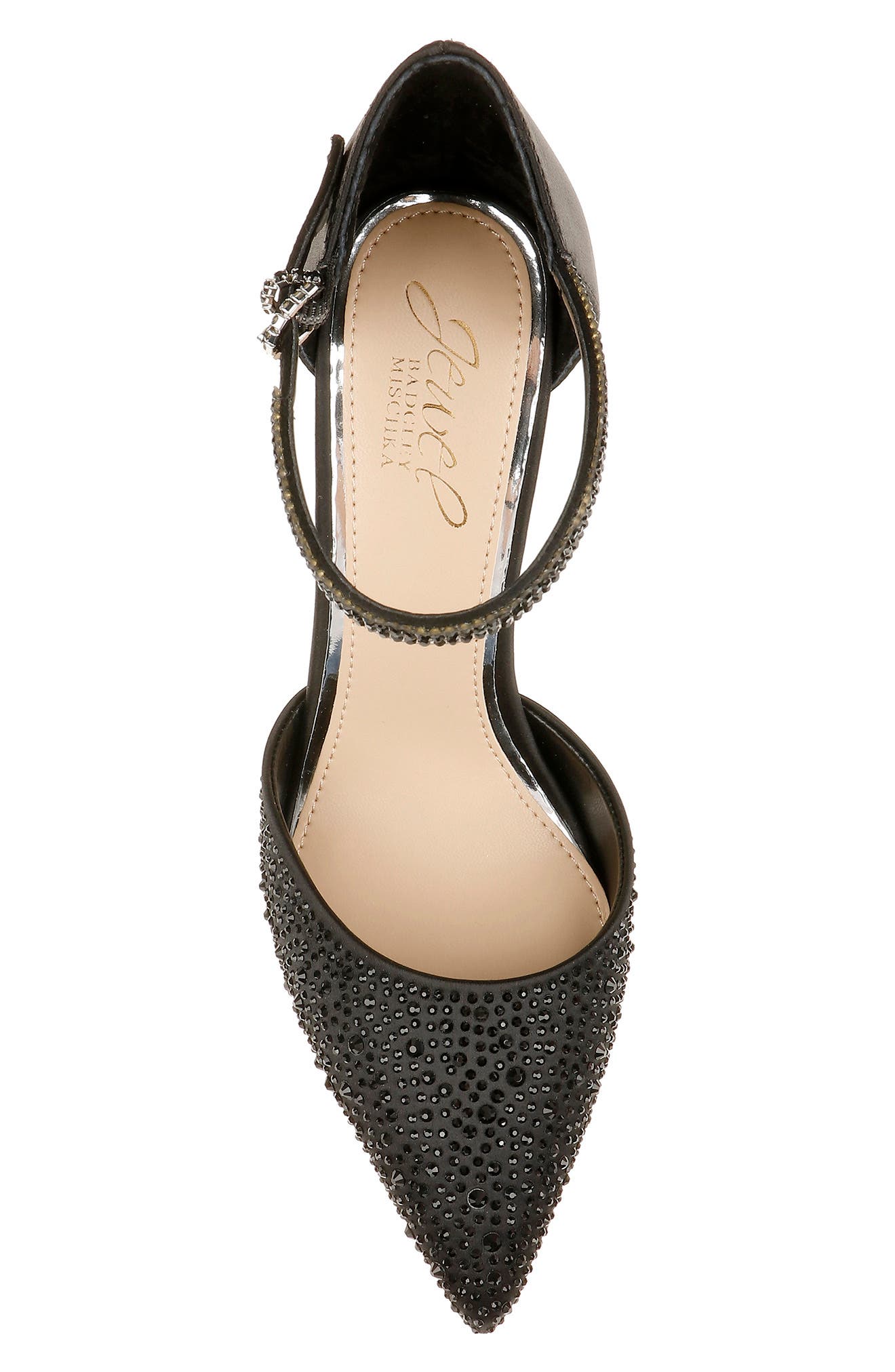 Jailene Ankle Strap Pump, Alternate, color, BLACK SATIN