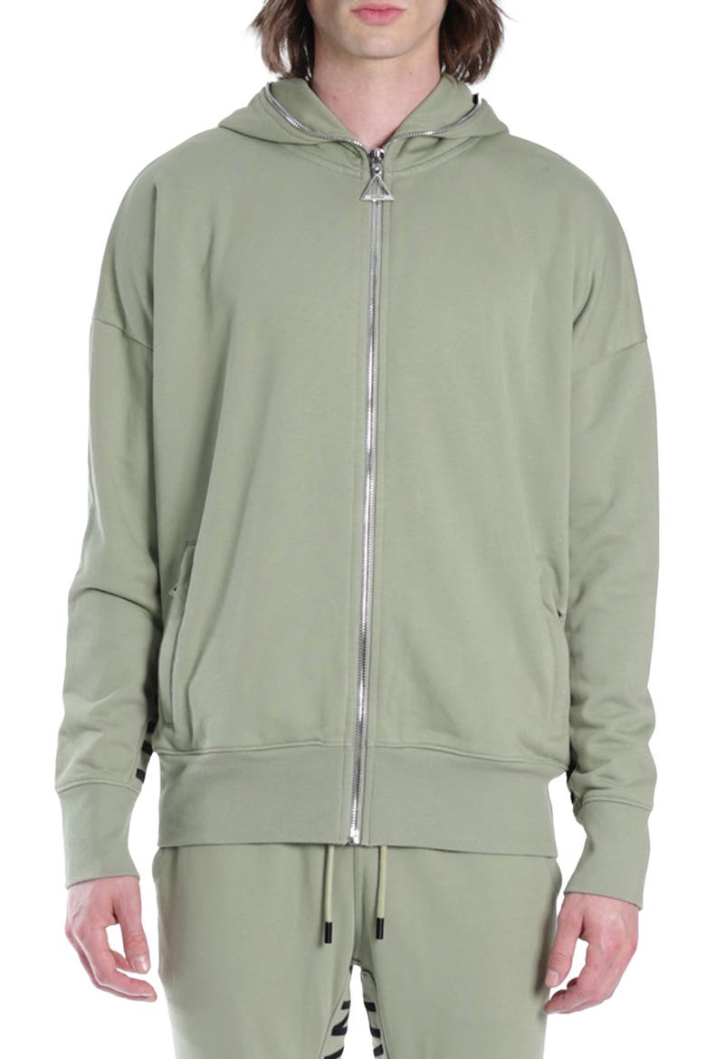 Logo Zip Hoodie, Main, color, GREEN