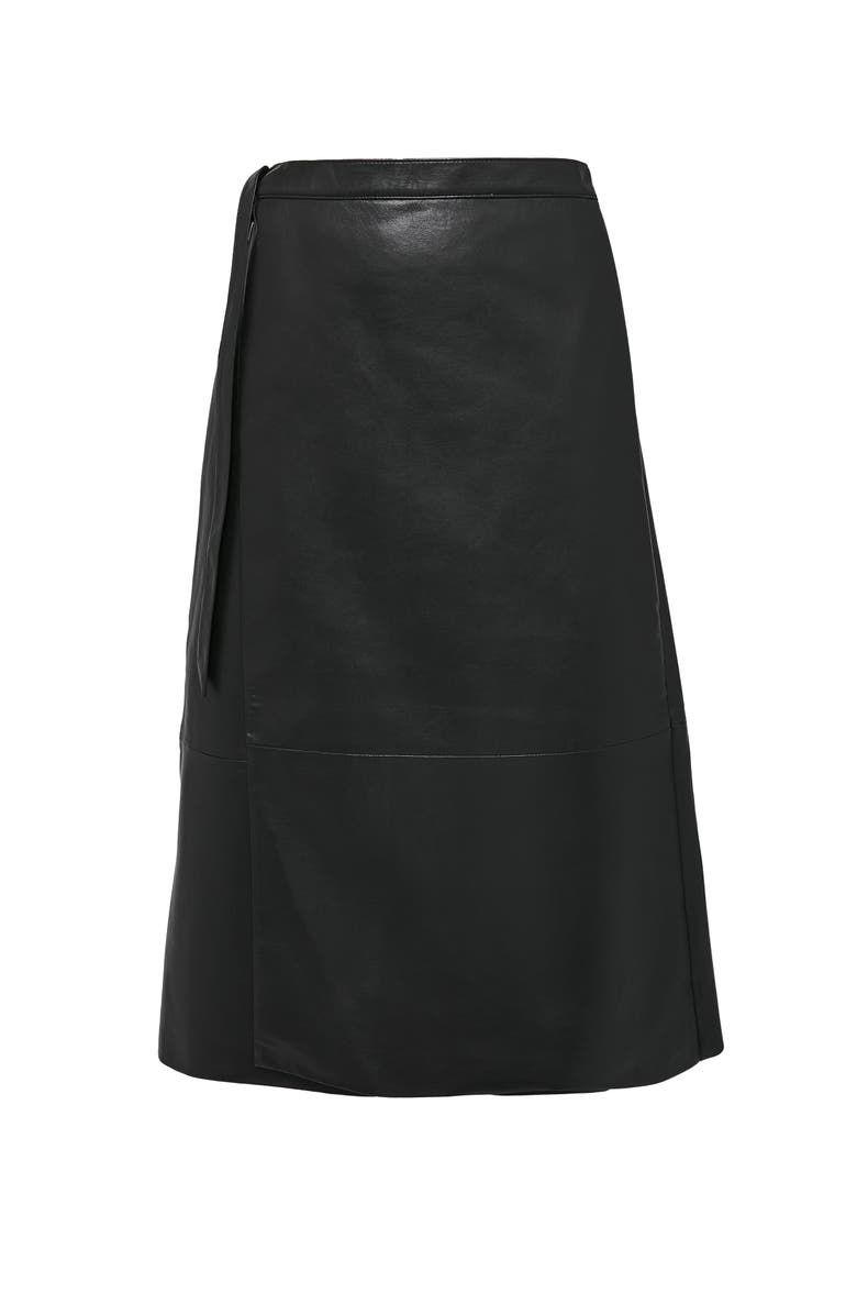 AS by DF Tallulah Leather Skirt, Alternate, color, Black