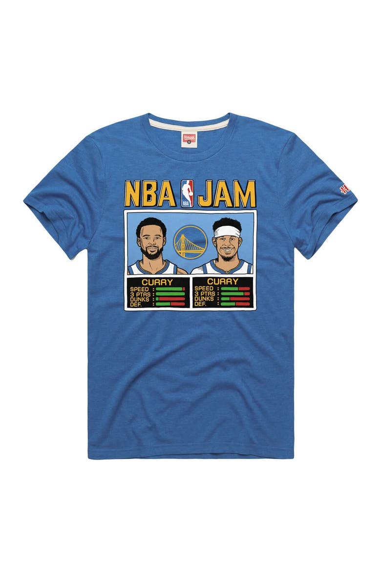 Men's Homage Stephen Curry & Seth Curry Royal Golden State Warriors NBA Jam Tri-Blend T-Shirt, Alternate, color, Royal