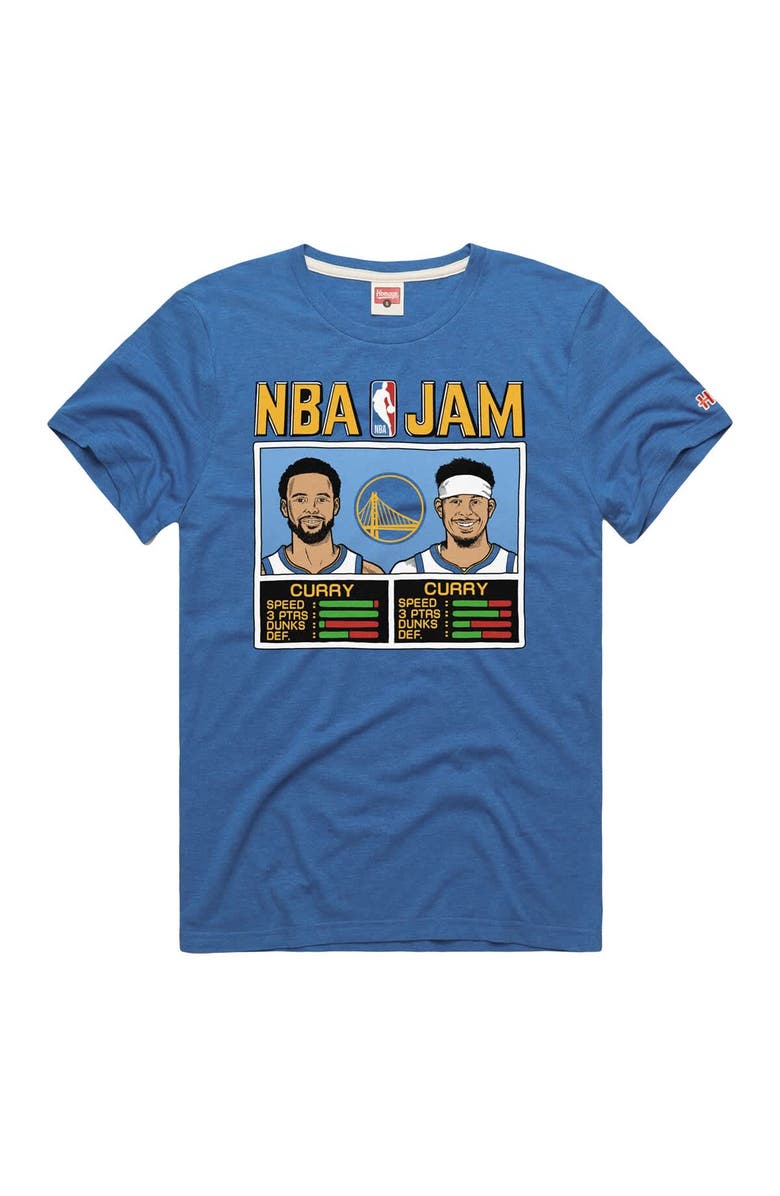 Homage Men's Homage Stephen Curry & Seth Curry Royal Golden State Warriors NBA Jam Tri-Blend T-Shirt, Alternate, color, Royal