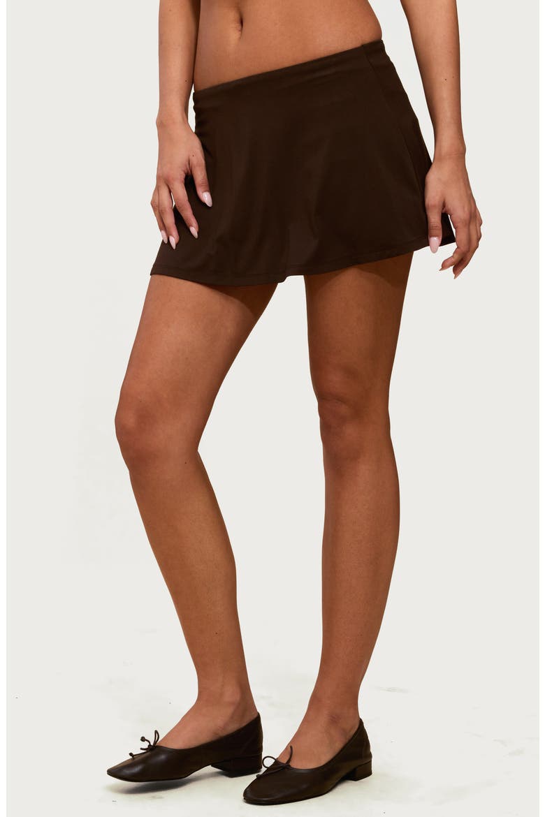 Keisha Flared Low Rise Miniskort, Alternate, color, BROWN