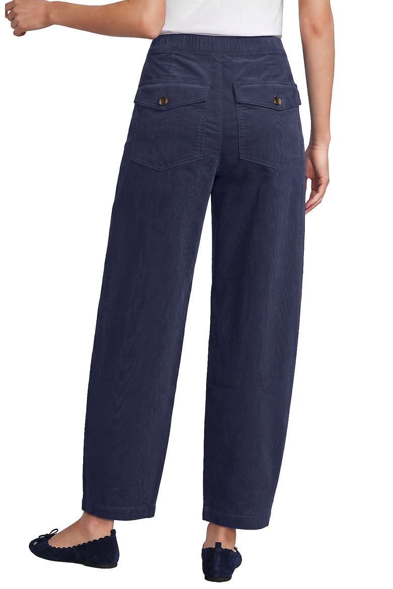 Corduroy High Rise Pull On Utility Barrel Leg Pants, Alternate, color, Dusty Indigo