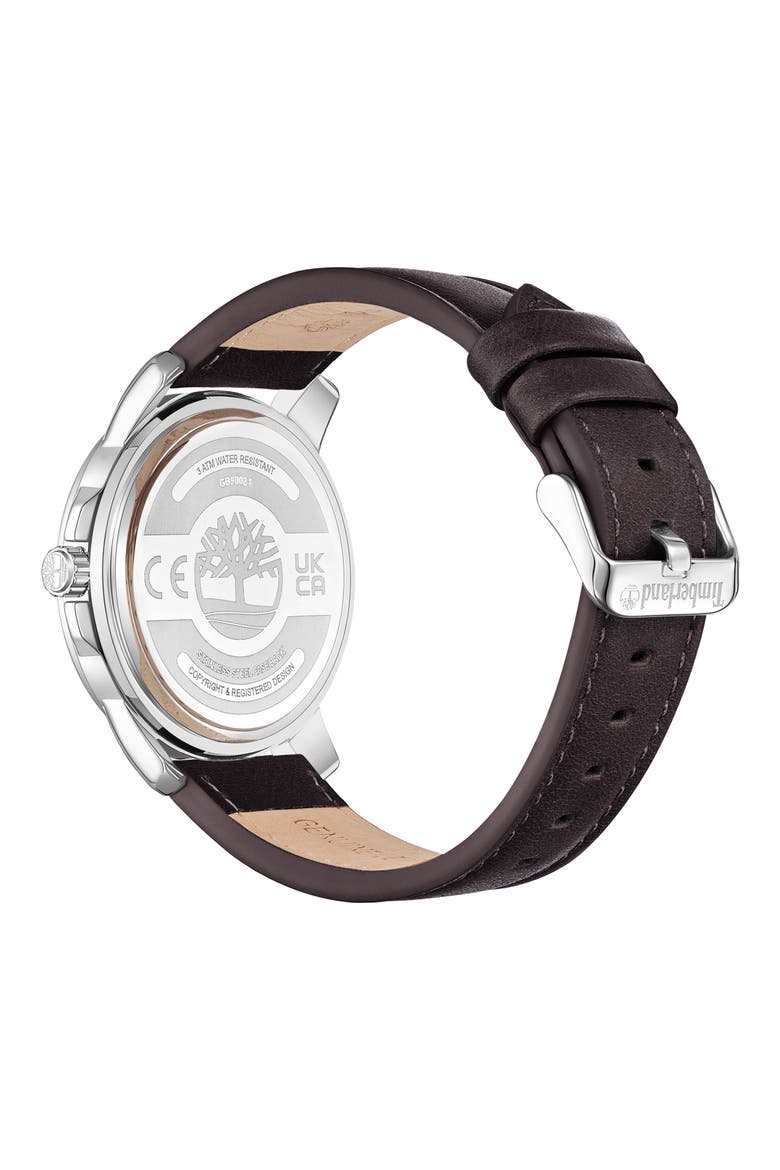 Classic Leather Strap Watch, 44mm, Alternate, color, BROWN