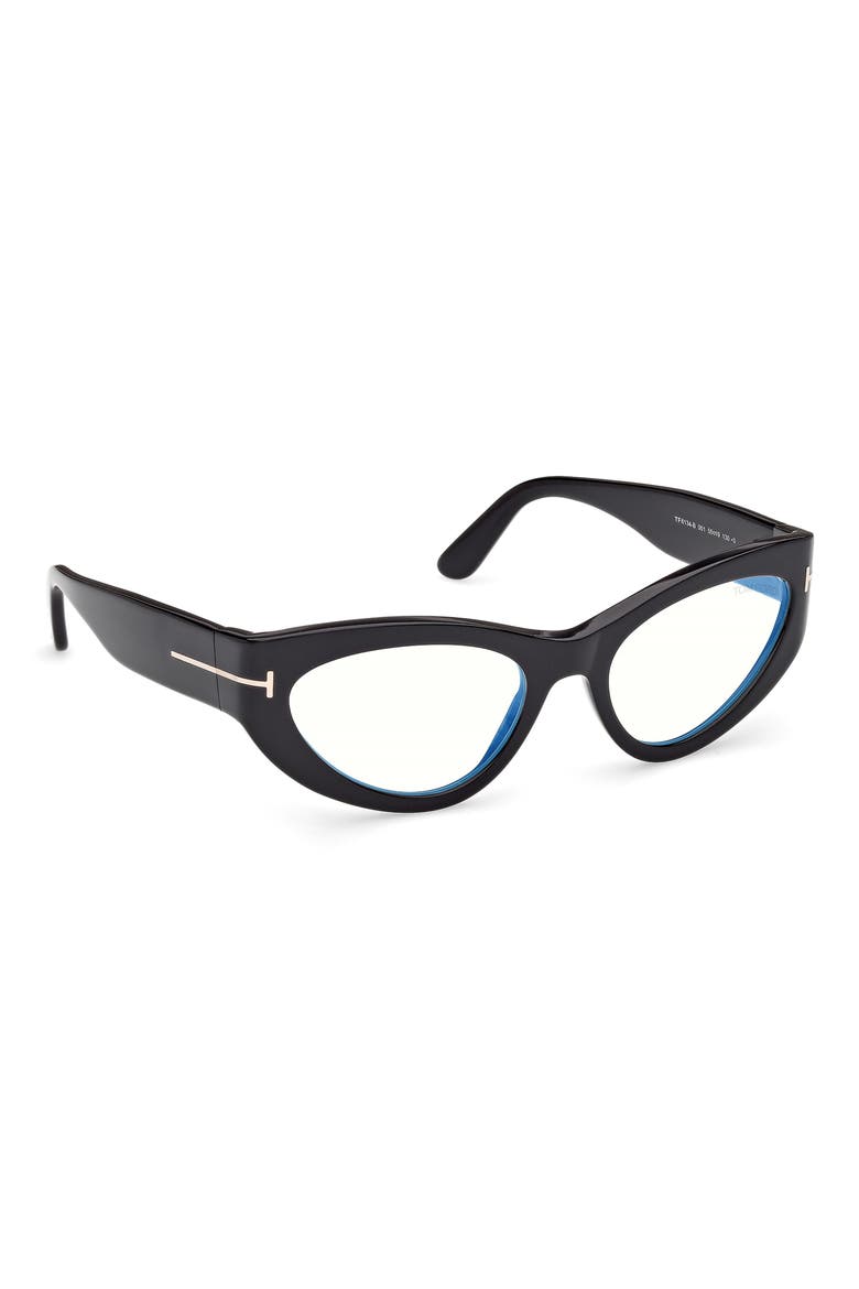 55mm Cat Eye Optical Glasses, Alternate, color, SHINY BLACK
