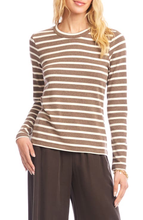 Stripe Crewneck Long Sleeve Top