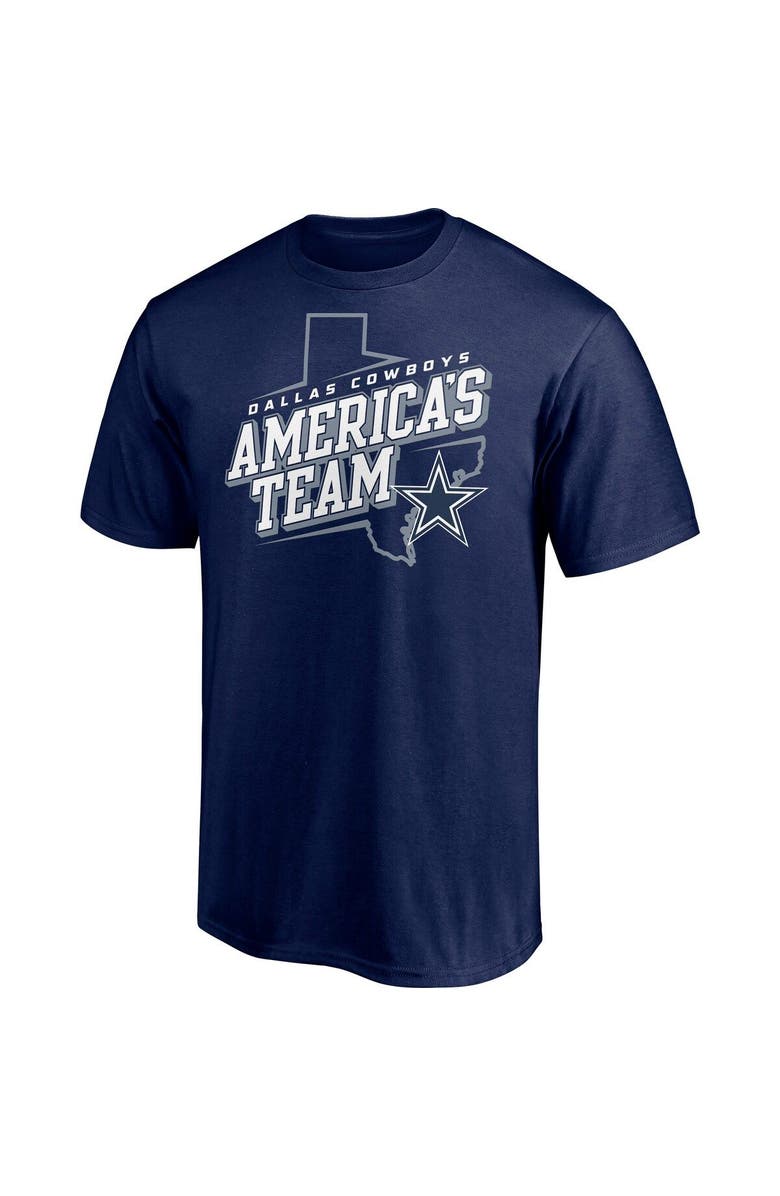 MAJESTIC Men's Majestic Navy Dallas Cowboys Hometown Collection State Shape T-Shirt, Alternate, color, Navy