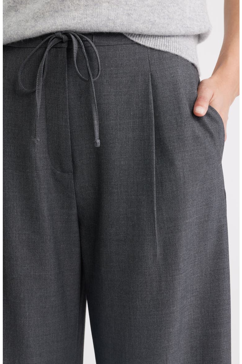 Drawstring Wide Leg Pants, Alternate, color, GREY CHARCOAL HEATHER