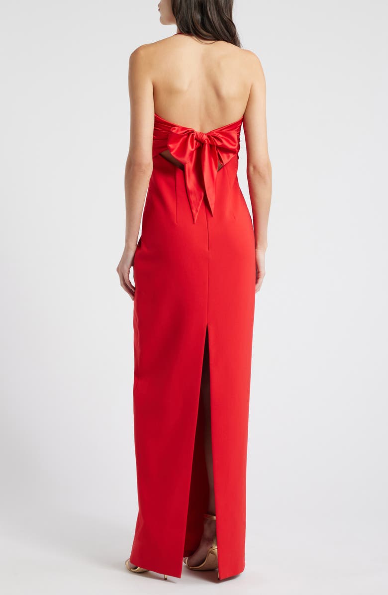 LIKELY Francesca Satin & Stretch Crepe Gown, Alternate, color, Scarlet