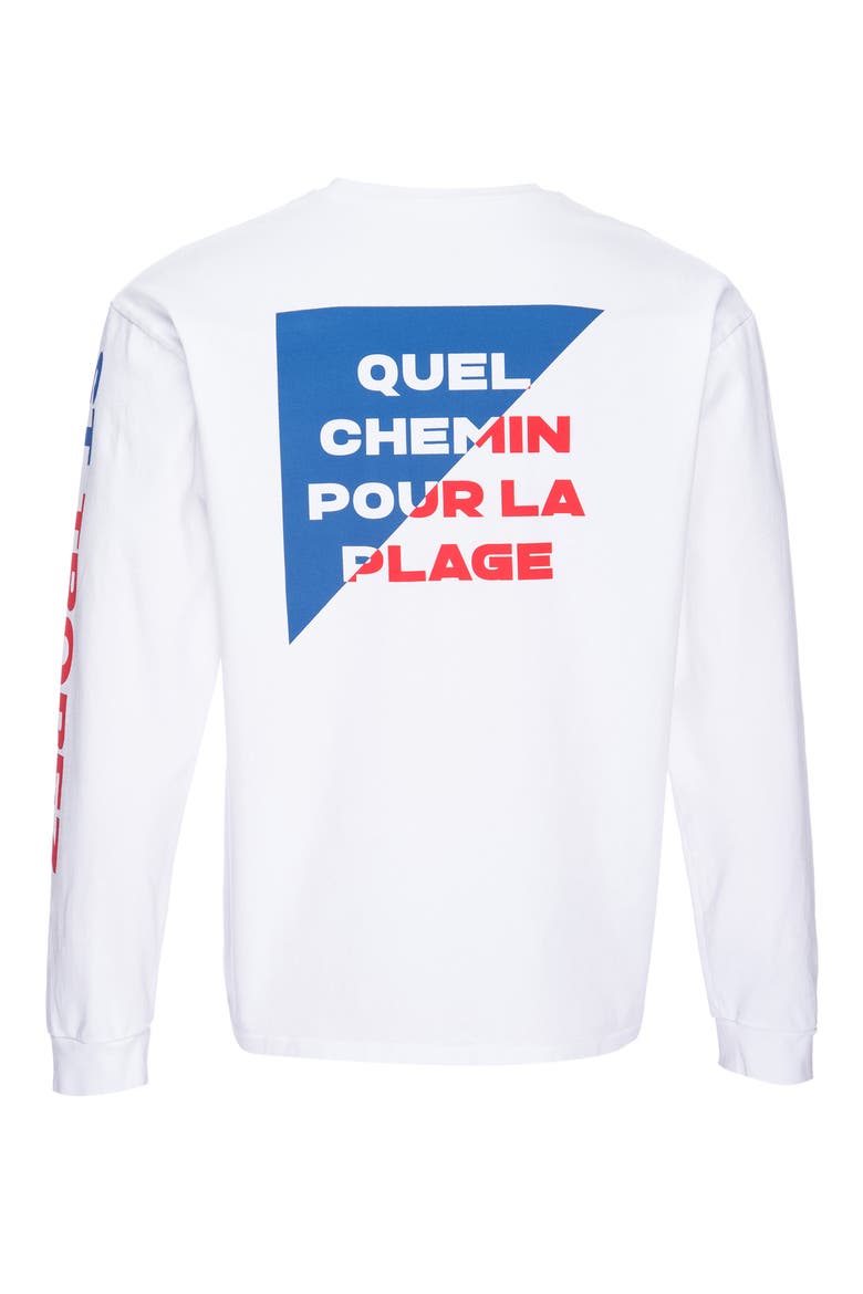 La Plage Long Sleeve T-Shirt, Alternate, color, BLANC