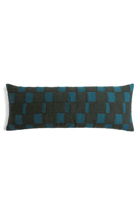 Modern Check Wool Blend Lumbar Pillow Cover