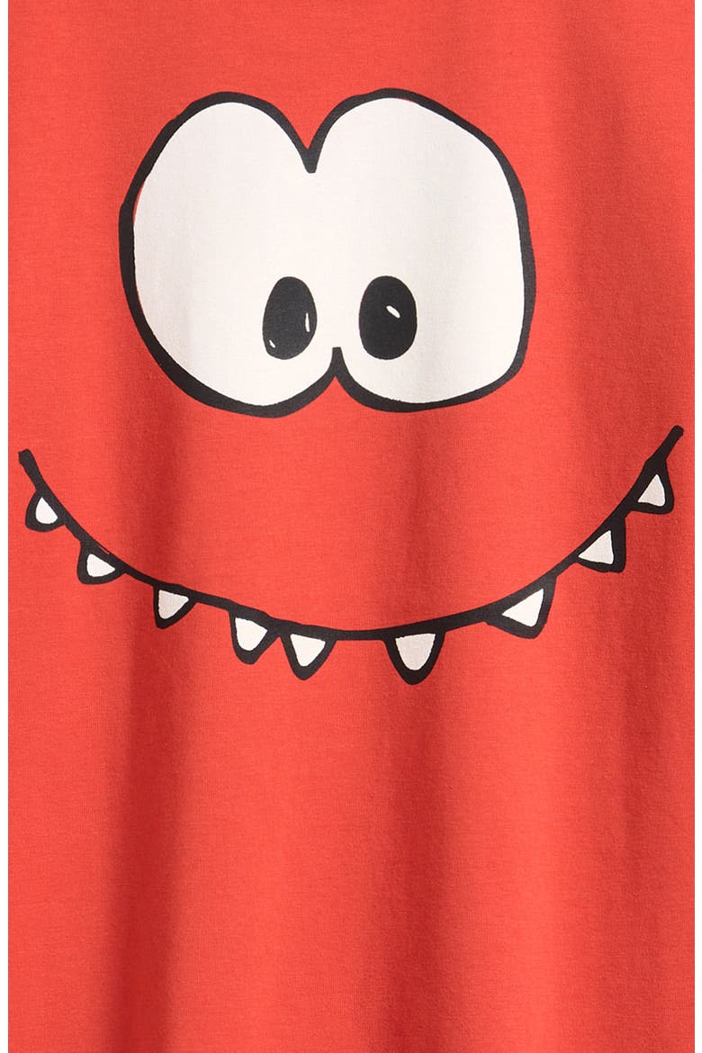 Kids' Long Sleeve Graphic T-Shirt, Alternate, color, RED FACE