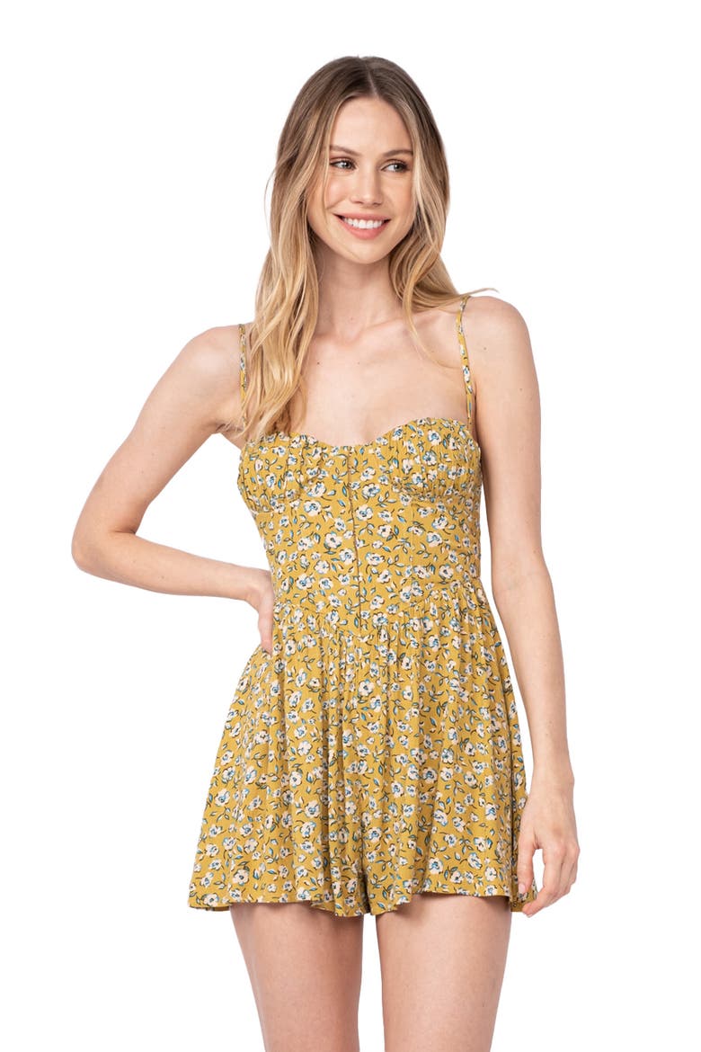 Floral Corset Minidress, Alternate, color, KHAKI