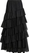Treasure & Bond Flock Dot Tiered Tulle Maxi Skirt