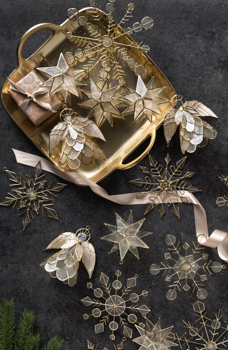 Balsam Hill Angel Capiz Ornament Set, Alternate, color, Gold