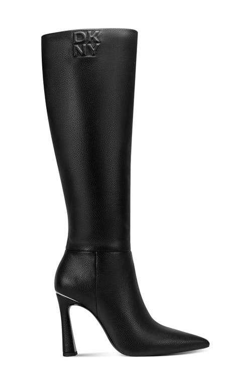Dkny Carmel Pointed Toe Knee High Boot In Black