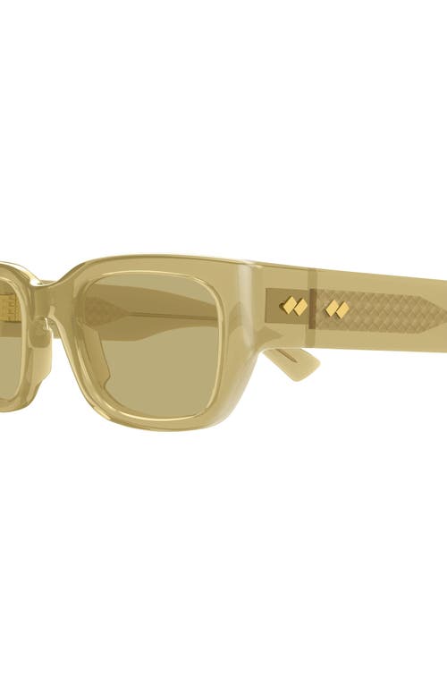 Bottega Veneta 51mm Rectangular Sunglasses In Green