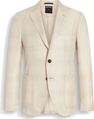 ZEGNA Shadow Plaid Cashmere & Silk Sport Coat