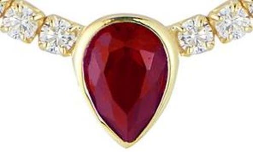 Chloe & Madison Chloe And Madison Cubic Zirconia Pendant Tennis Choker Necklace In Gold