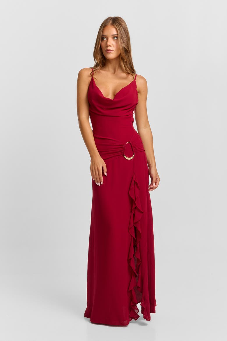 Odette Maxi Dress, Alternate, color, Red