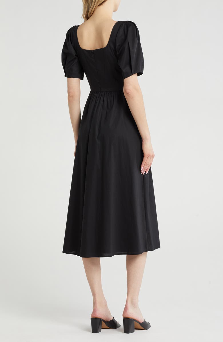 WAYF Short Sleeve Midi Dress, Alternate, color, Black