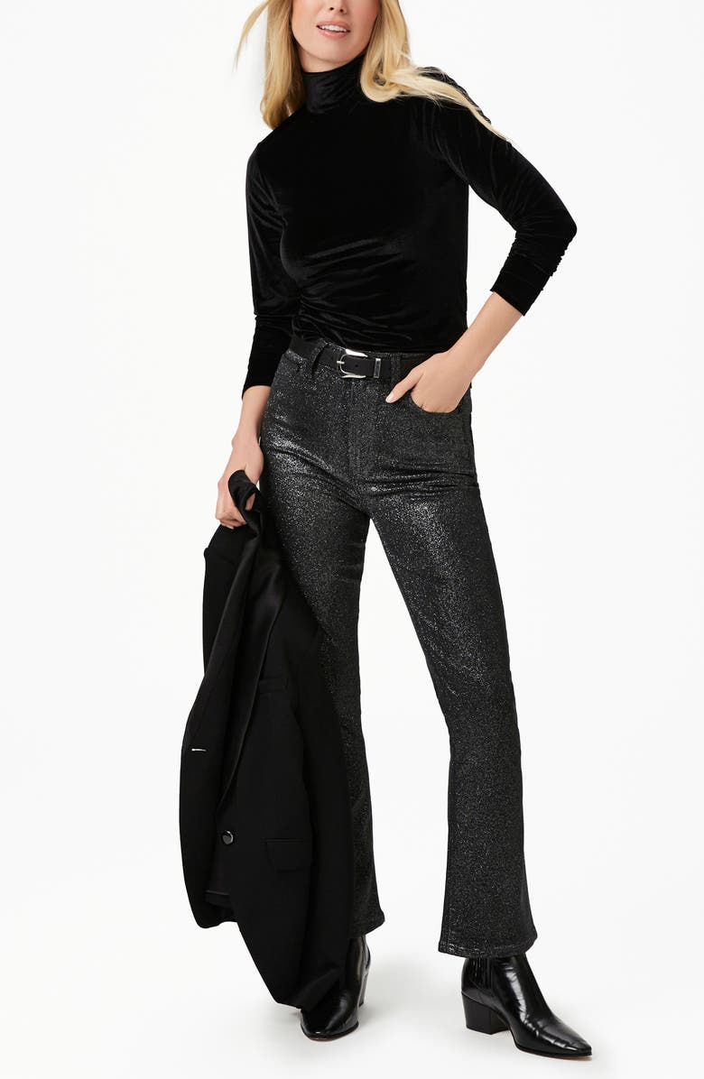 PAIGE Golda Turtleneck Velvet Top, Alternate, color, 