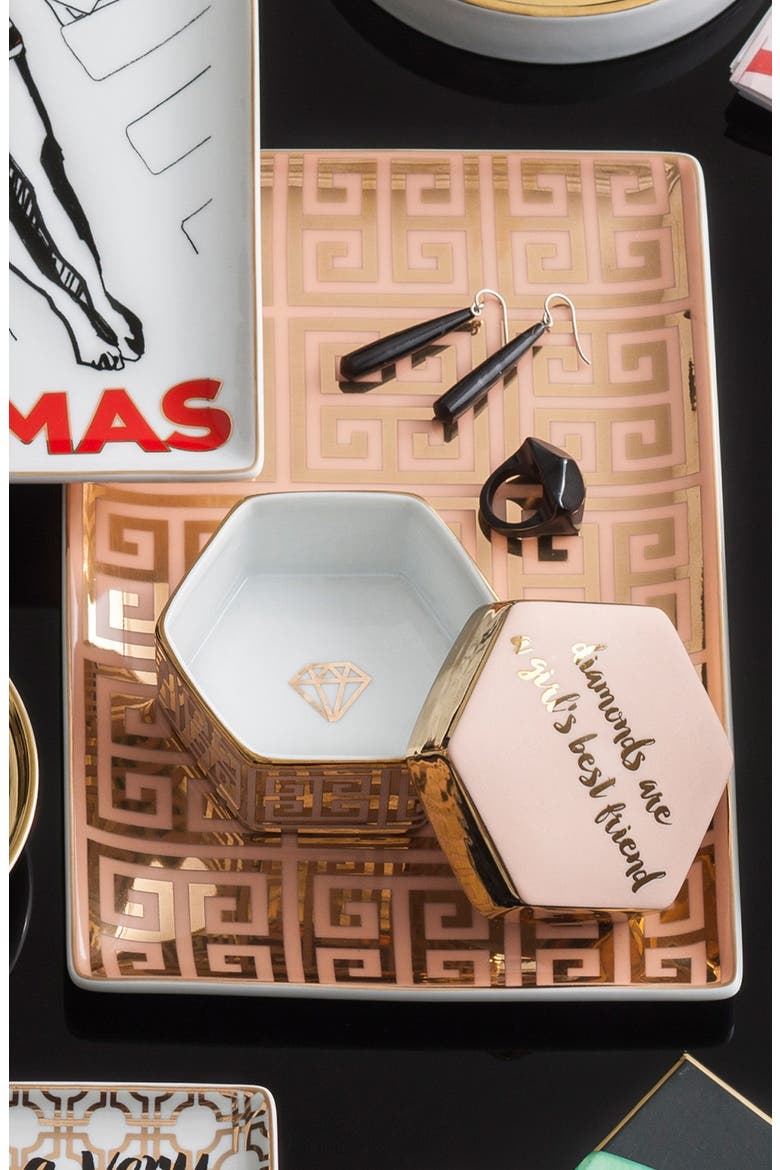 Greek Key Tray, Alternate, color, PINK