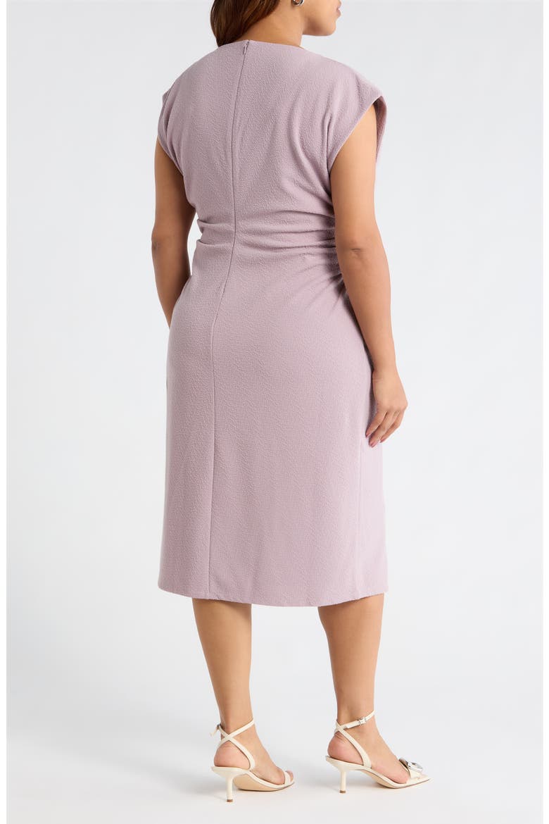 cap sleeve ruched dress GLS Long Formal Cap Sleeve Ruched Bodice Prom Dress - Baby Blue - Size XL