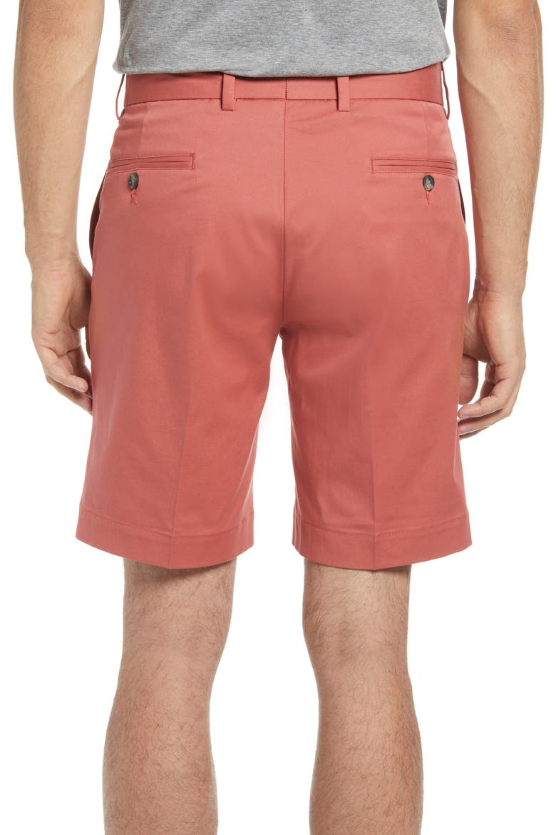 Charleston Khaki Flat Front Stretch Poplin Shorts, Alternate, color, CHARLESTON BRICK