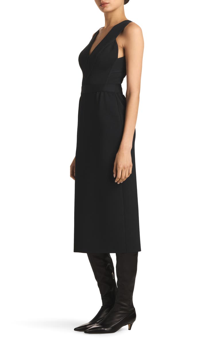 St. John Evening Strappy V-Neck Milano Knit Cocktail Dress, Alternate, color, 