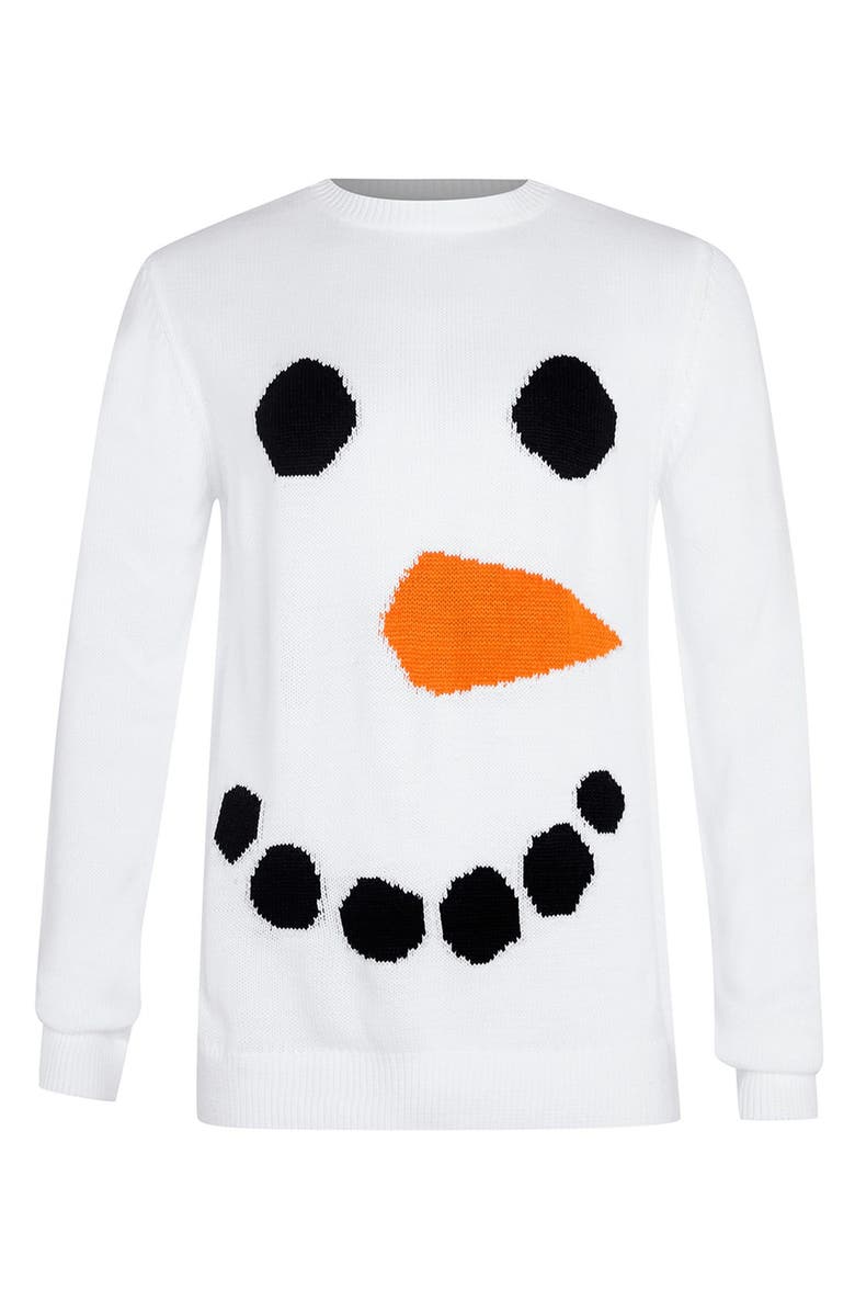 Topman Holiday Snowman Crewneck Sweater, Alternate, color,