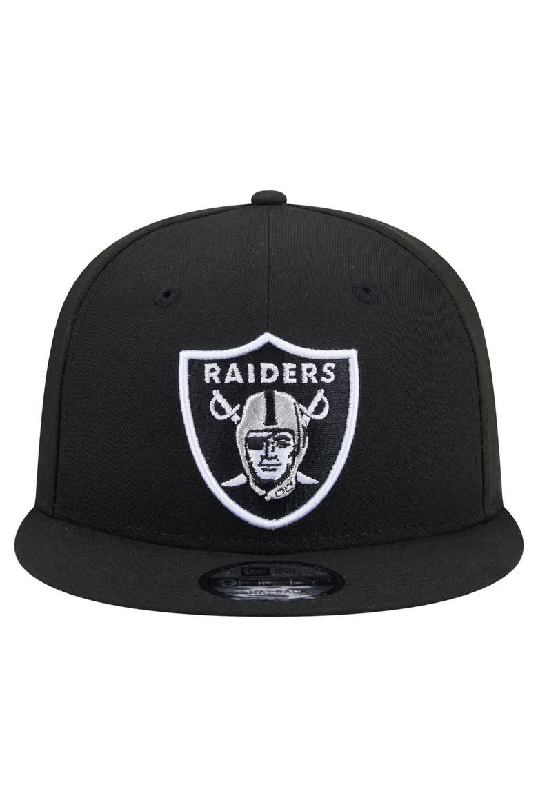 Men's New Era  Black Las Vegas Raiders 9FIFTY Snapback Hat, Alternate, color, Black