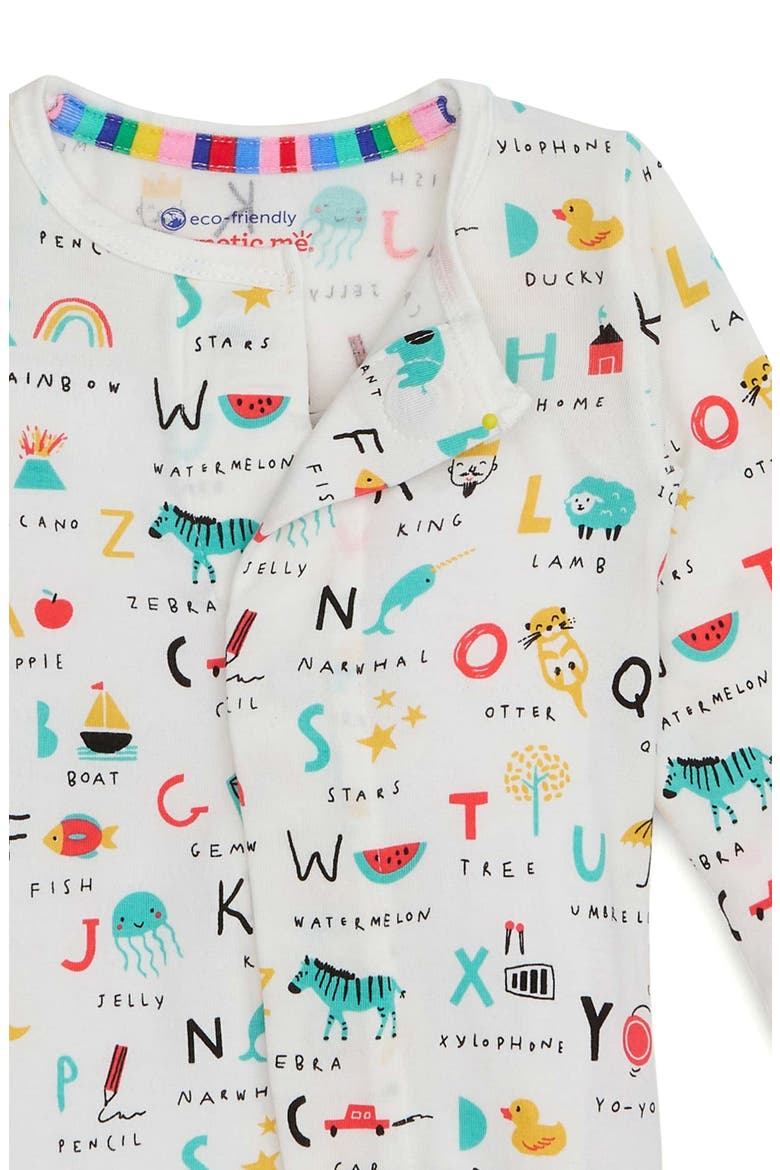 ABC Love Fitted One-Piece Pajamas, Alternate, color, WHITE
