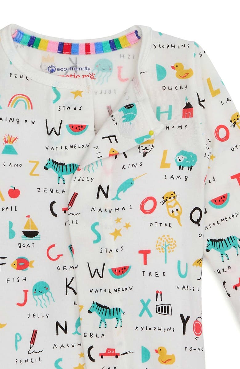 Magnetic Me ABC Love Fitted One-Piece Pajamas, Alternate, color, White