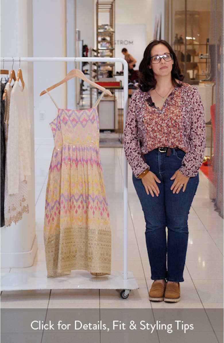 Emma Embroidered Fit & Flare Midi Dress, sales video thumbnail