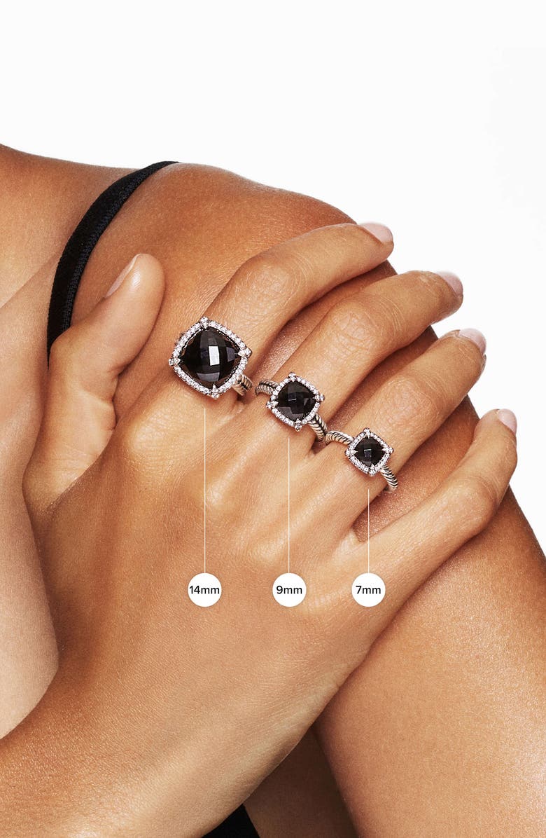 David Yurman Châtelaine Small Pavé Bezel Ring with Diamonds, Alternate, color, 