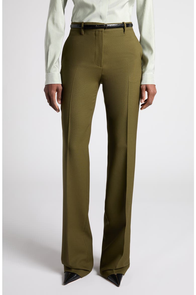 Virgin Wool & Cashmere Narrow Leg Pants, Main, color, IVY GREEN